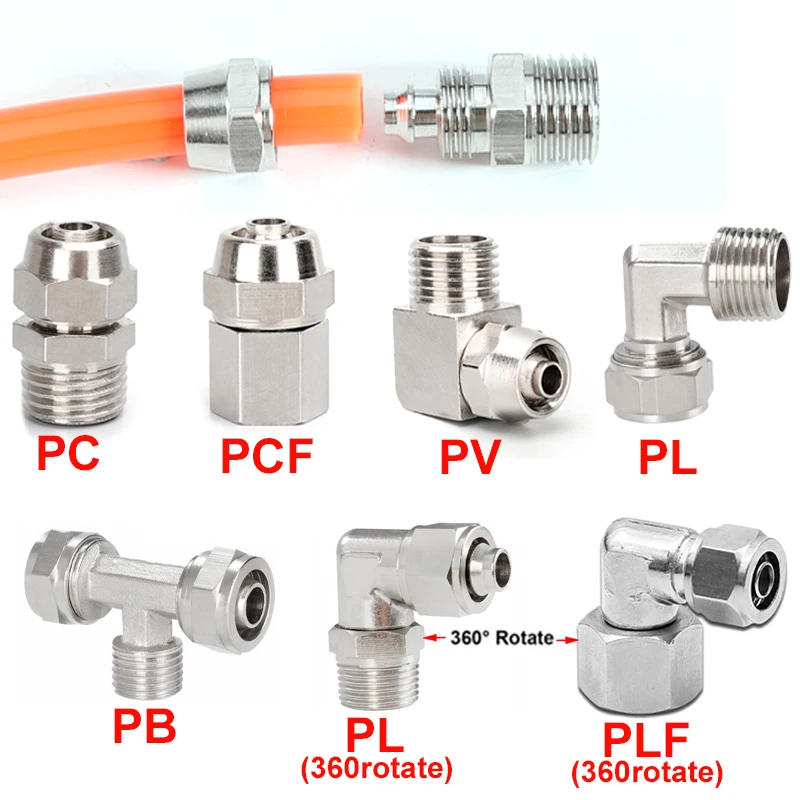 Compression Fitting Brass - Bakır Pnömatik Bağlantı Parçaları Hava Bağlantısı